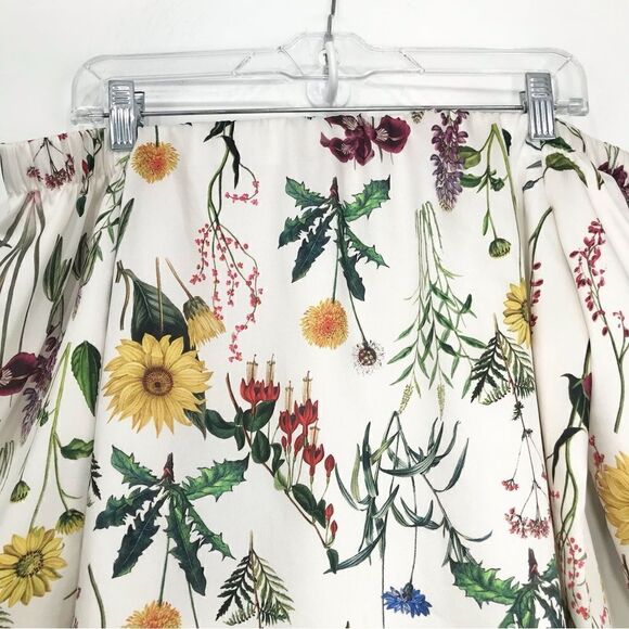 Bailey 44 Revolve Colorful Floral Botanical Off Shoulder Blouse in Chalk - Picture 10 of 16